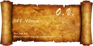 Off Vince névjegykártya